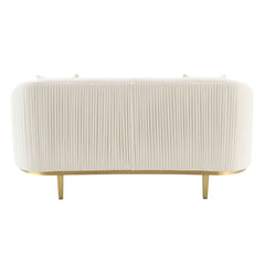 Martina - Loveseat With 2 Pillows - Ivory Velvet