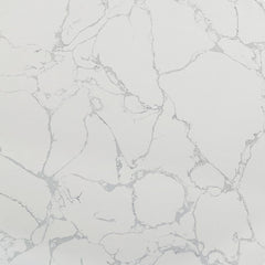 Koen - Round Dining Table, Engineering Marble Top - White & Black