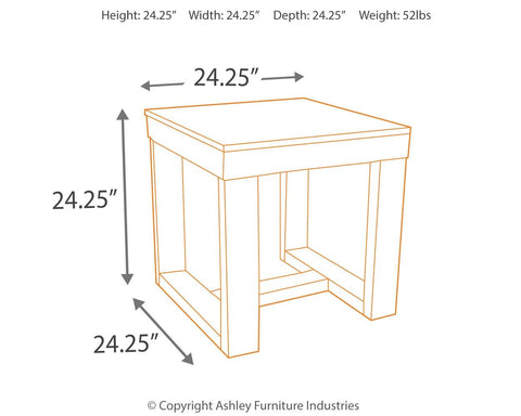 Watson - Square End Table - Dark Brown