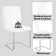 Palton - Side Chair (Set of 2) - White PU & Chrome Finish