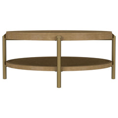 Arini - Round Coffee Table With Storage Shelf