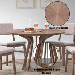 Seda - Round Dining Table - Walnut Finish