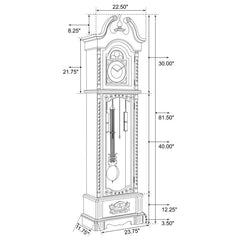 Cedric - Grandfather Clock With Adjustable Chime - Golden Brown