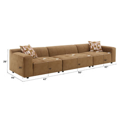 Zoey - Modular - Armless Chair - Chocolate Suede