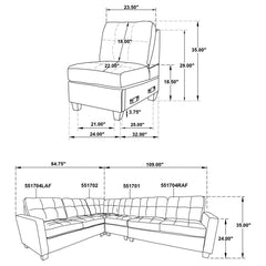 Georgina - Upholstered Modular Sectional Sofa