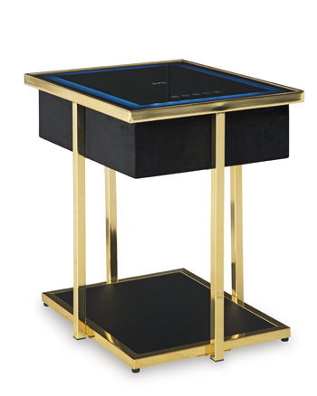 Rexwell - Black / Gold Finish - Accent Table With Speaker