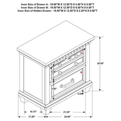 Bennington - 2-Drawer Nightstand - Acacia Brown