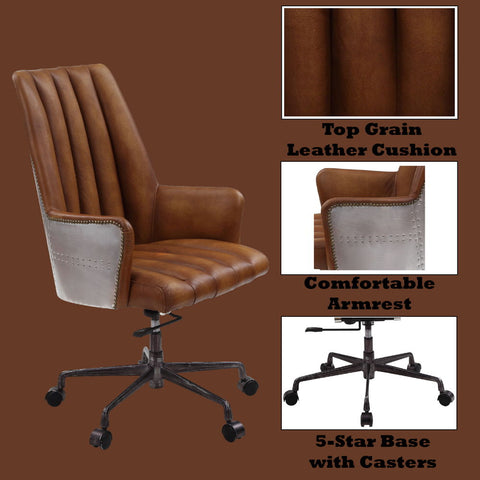 Salvol - Office Chair - Sahara Leather & Aluminum