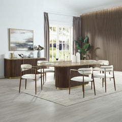 Clayten - Dining Table With Natural Marble Top