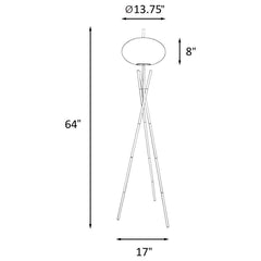 Layton - White Orb Shade Tripod Floor Lamp - Black