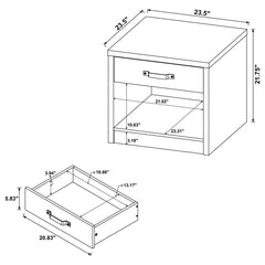 Felix - 1-Drawer Engineered Wood Side End Table - Gray Driftwood