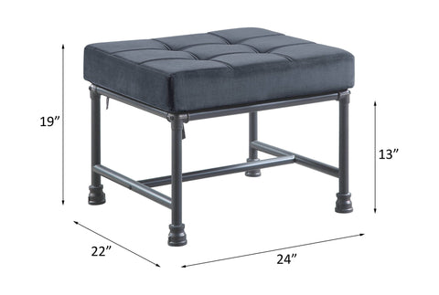 Brantley - Ottoman - Gray Velvet & Sandy Gray