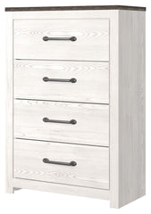 Gerridan - White / Gray - Four Drawer Chest