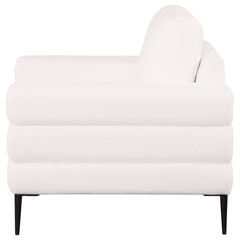 Jessel - Chenille Upholstered Track Arm Chair - Ivory