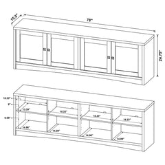 Laughlin - 78" TV Stand 4 Door Engineered Wood - Dark Pine