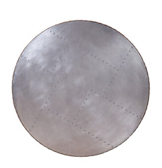Tamas - 16" Coffee Table - Aluminum & Cocoa Top Grain Leather