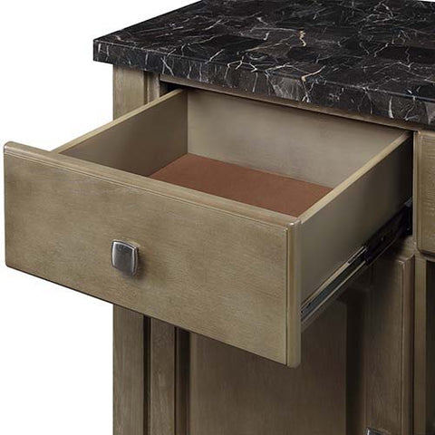 Charnell - Server - Marble & Oak Finish