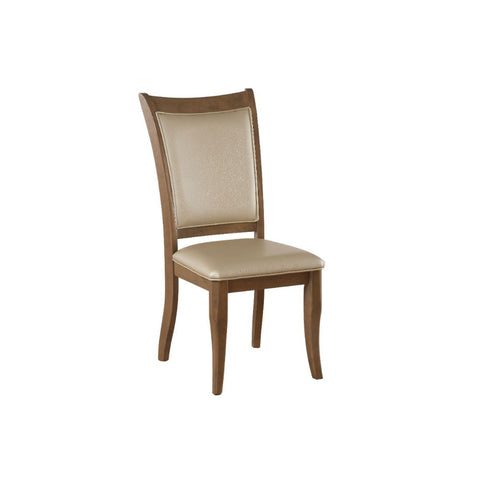 Harald - Side Chair (Set of 2) - Beige PU & Gray Oak