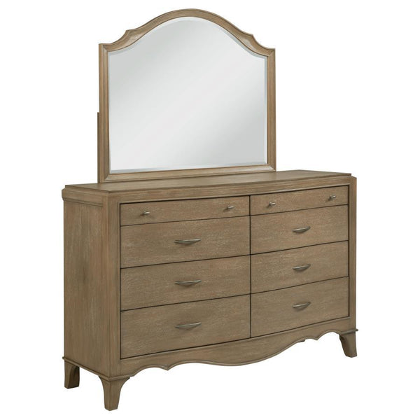 Trenton - 6-Drawer Bedroom Dresser With Mirror - Washed Mango