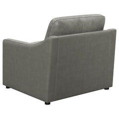 Grayson - Leather Upholstered Sloped Arm Accent Chair - Gray