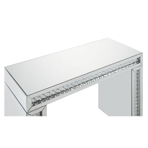 Nysa - 31" Vanity Desk - Mirrored & Faux Crystals