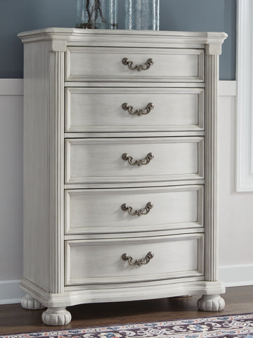 Montelaine - Antique White - Five Drawer Chest