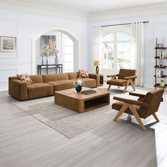 Zoey - Modular - RF Arm Chair With Pillow - Chocolate Suede