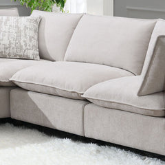 Marisa - Modular Armless Chair - Beige Boucle