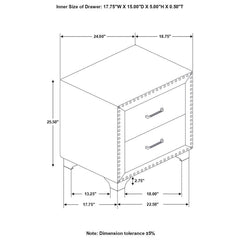 Melody - Upholstered 2-Drawer Nightstand