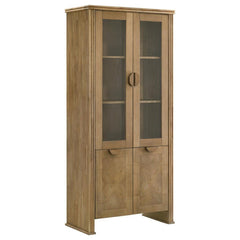 Adina - 77" Tall Display Cabinet - Distressed Light Brown