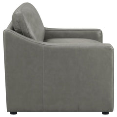 Grayson - Leather Upholstered Sloped Arm Accent Chair - Gray