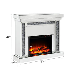 Noralie - Fireplace - Mirrored & Faux Diamonds - 42"