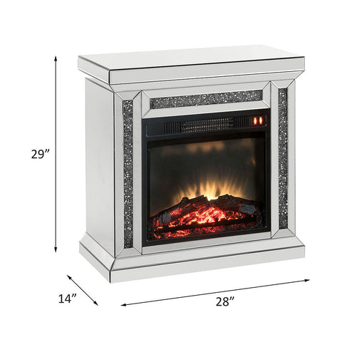 Noralie - Fireplace - Mirrored & Faux Diamonds - 29"