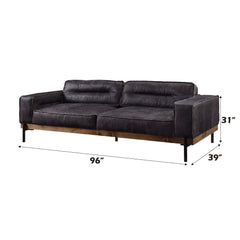 Silchester - Sofa - Antique Ebony Top Grain Leather