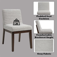 Edwyn - Side Chair (Set of 2) - Gray Fabric & Brown Finish