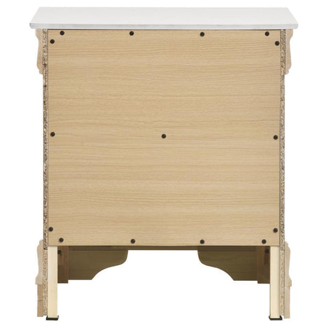 Louis Philippe - 2 Drawers Nightstand Bedside Table - White