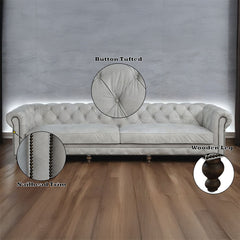 Ofer - Sofa - Vintage White Top Grain Leather