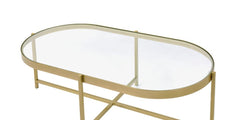 Charrot - Coffee Table - Clear Glass & Gold Finish