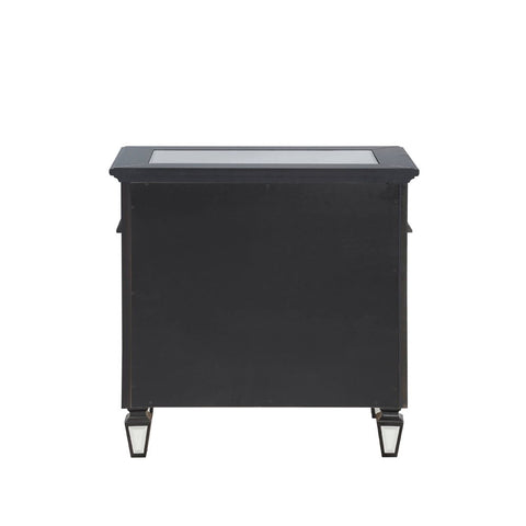 Varian II - Nightstand - Mirrored, Black & Sliver