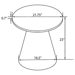 Avon - Round Marble Top Stainless Steel Side End Table - White