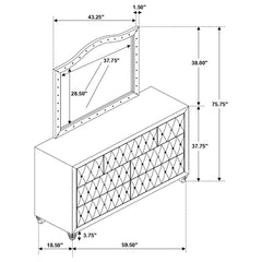 Deanna - 7-Drawer Rectangular Dresser With Mirror