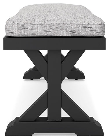 Beachcroft - Bench With Cushion - Black / Light Gray