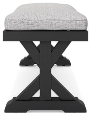 Beachcroft - Bench With Cushion - Black / Light Gray