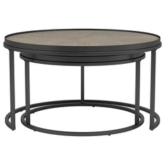 Rodrigo - 2 Piece Round Nesting Tables - Weathered Elm