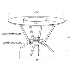 Abby - 5 Piece Round Dining Table Set - White High Gloss