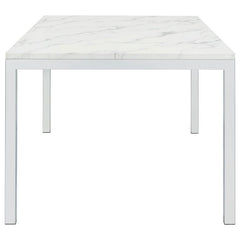 Athena - Rectangle Dining Table With Marble Top - Chrome