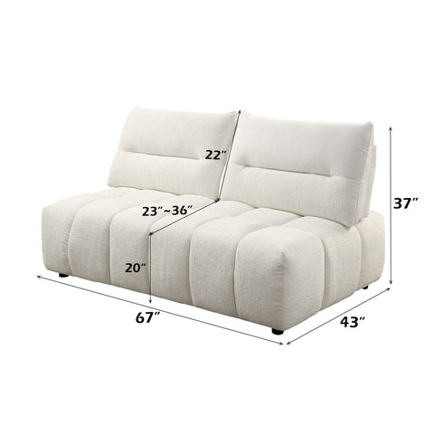 Loanna - Modular Loveseat - White