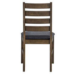 Damica - Side Chair (Set of 2) - Brown Synthetic Leather & Walnut