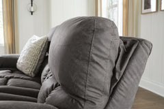 Bakerstein - Power Reclining Loveseat/Console/Adjustable Headrest - Galaxy