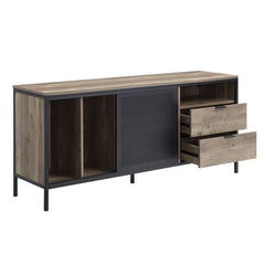 Nantan - TV Stand - Rustic Oak & Black Finish - 28"